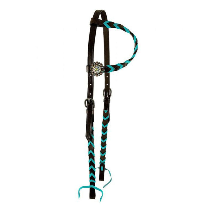 Showman Buckstitch One Ear Headstall - Jeffers - Horse Supplies > Horse Tack > Bridles & Headstalls