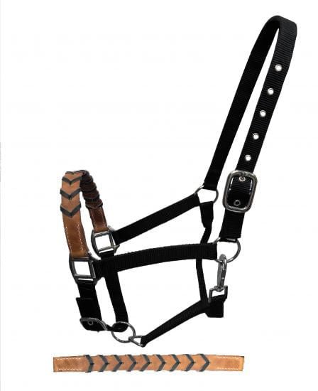 Showman Leather Nose & Buckstitch Halter - Jeffers - Horse Supplies > Horse Tack > Horse Halters