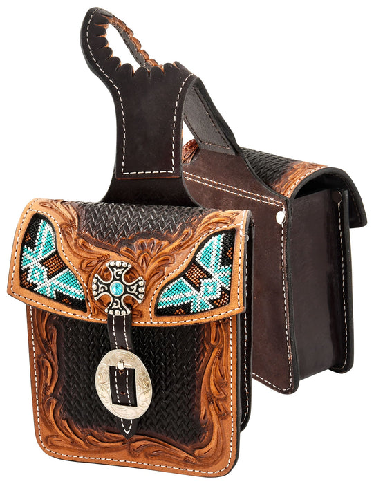 Showman Leather Saddle Horn Bag - Jeffers - Horse Supplies > Horse Tack > Saddle Bags & Panniers