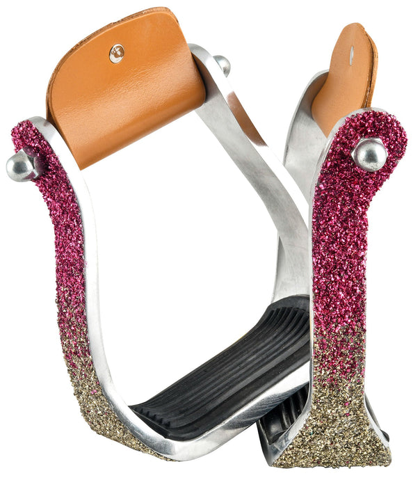 Showman Ombre Glitter Overlay Stirrups - Jeffers - Horse Supplies > Horse Tack > Stirrups