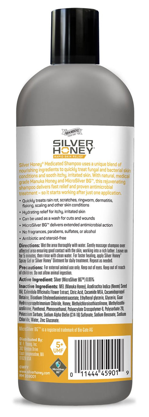 Silver Honey Rapid Skin Relief Medicated Shampoo, 16 fl oz Bottle - Jeffers - Animal Health & Wellness > Animal Health & Wellness