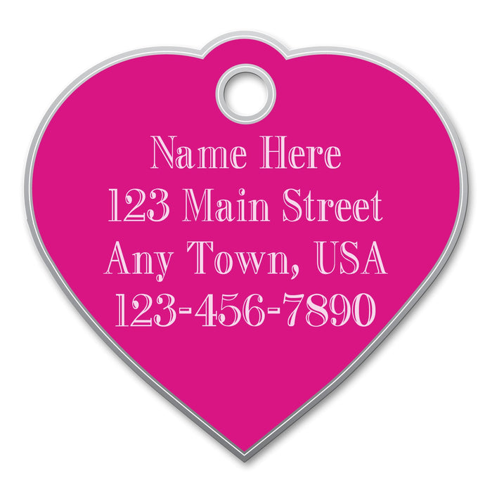 Jeffers Custom Personalized Engraved Heart Shaped ID Tags for Dogs & Cats - 7Y1R - Pink - Small (1" x 1") - 1