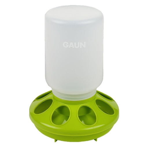 Small Plastic Chick Feeder, 1 Qt Bottle & Base for Chicks and Quail - GAUCN - 1 Quart - Green - 1
