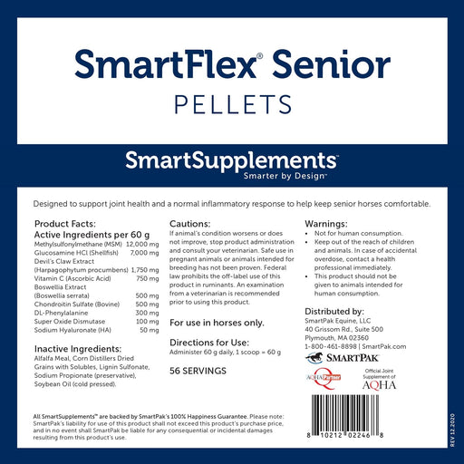 SmartEquine SmartFlex Senior Herb - Free Pellets - SMAAN - 7.4 lb - 2