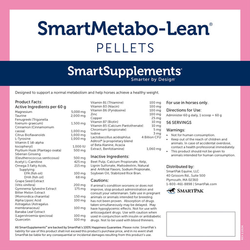 SmartEquine SmartMetabo - Lean Pellets - SMAR - 7.5 lbs - 2