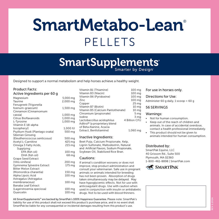 SmartEquine SmartMetabo - Lean Pellets - SMAR - 7.5 lbs - 2