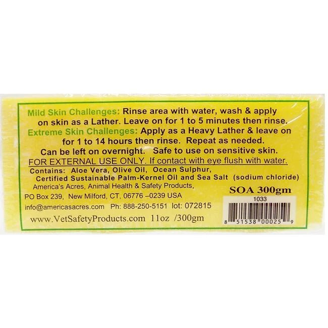 SOA+ Itch Be Gone 100% Natural Sulfur Soap Bar for Horses, Dogs, & Cats - AAKS1 - 2