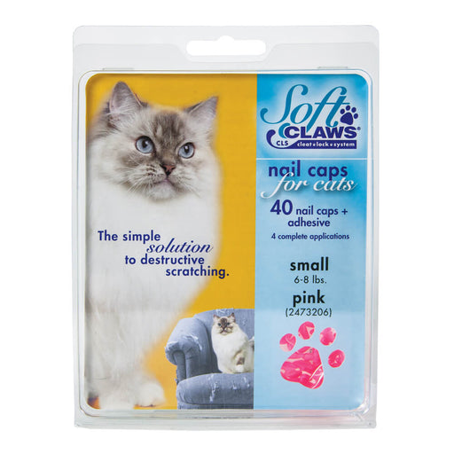 Soft Claws Nail Caps for Cats, 40 ct - 008SH-73206 - Pink - Small - 30