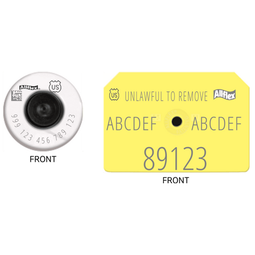 Special Order Allflex® Integra HDX 840 USDA Hog Ear Tags – 2-Piece Tag, 20 Count - 01ZW - Yellow - 20 Pack - 1