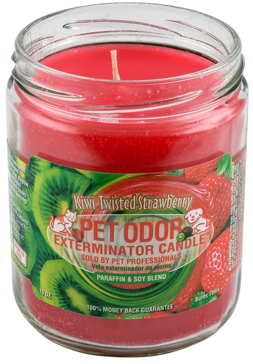 Pet Odor Exterminator Candle, Kiwi Twisted Strawberry -   