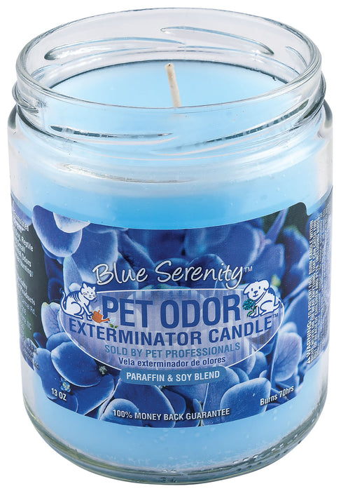 Blue Serenity Pet Odor Exterminator Candle, 13 oz -   