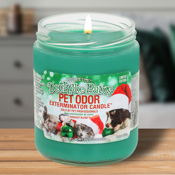 Pet Odor Exterminator Candle, Deck the Paws, 13 oz - SPTF9 Deck the Paws 