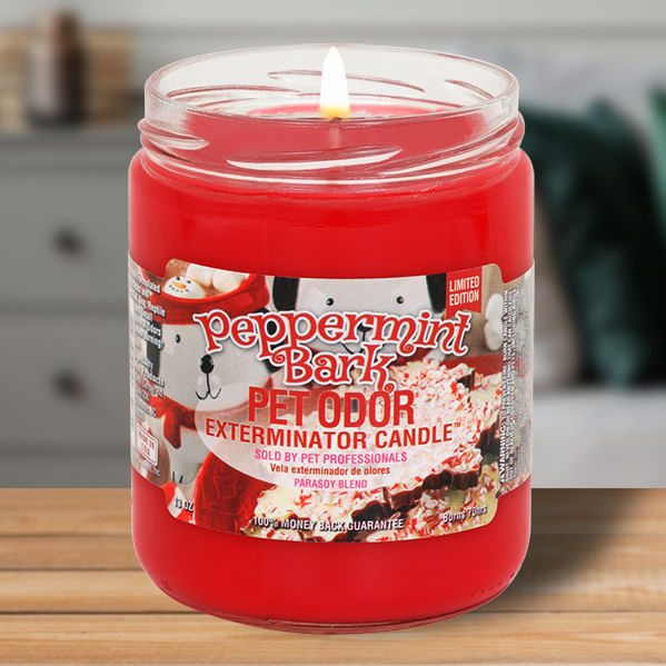 Pet Odor Exterminator Candle, Peppermint Bark, 13 oz - SPTF9 Peppermint Bark 