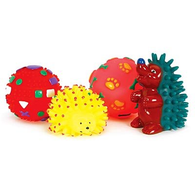 Squeaky Dog Toys, 4 Pack - Jeffers - Dog Supplies > Dog Toys