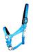 Lined Adjustable Nylon Halter for Medium Horse (600-900 lb) - Turquoise  