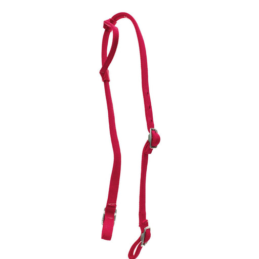 Jeffers Nylon One Ear Horse Headstall - Red  