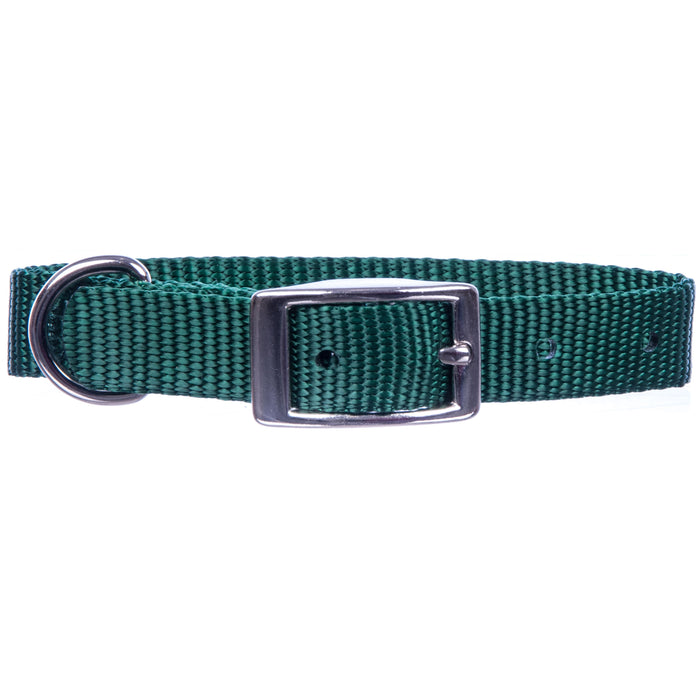 5/8" Nylon Dog Collar, 18"L - Dark Green  