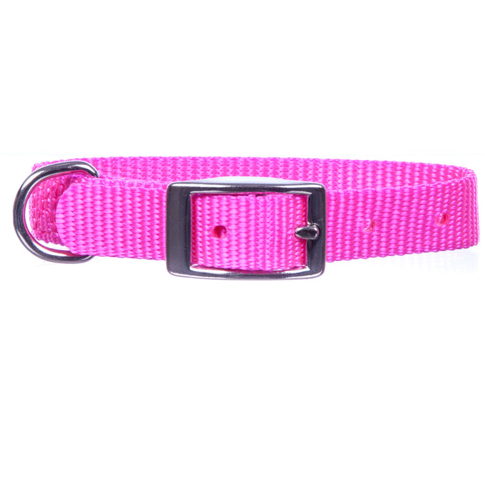 5/8" Nylon Dog Collar, 18"L - Hot Pink  