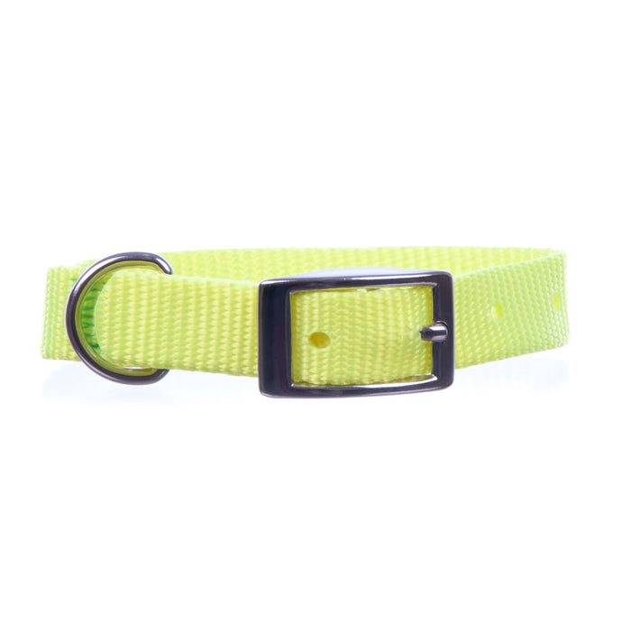 5/8" Nylon Dog Collar, 16" L - Neon Yellow  