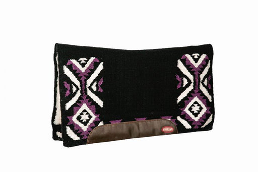 Aztec Showman Saddle Pad, 33" x 38" - Black/Purple  