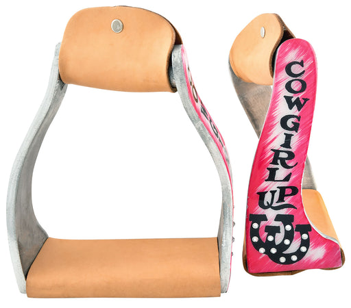 Pink Showman Cowgirl Up Stirrups -   