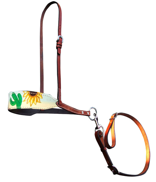 Showman Fashion Nosebands with Tie Down - Sunflower/Cactus  