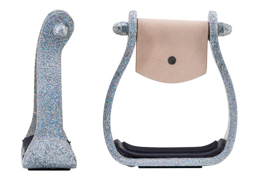 Showman Glitter Epoxy Aluminum Stirrups - Silver  