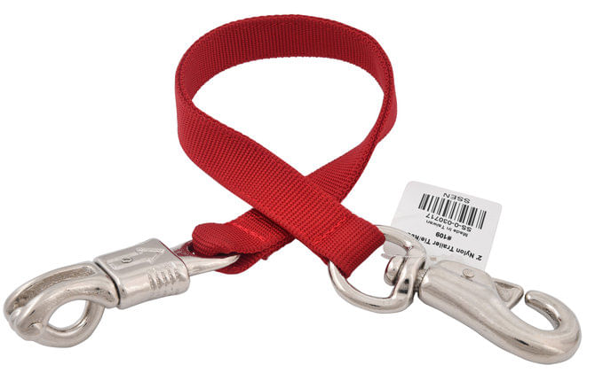 Jeffers 2' Nylon Trailer Tie with Bull Snap and Panic Snap - Red  