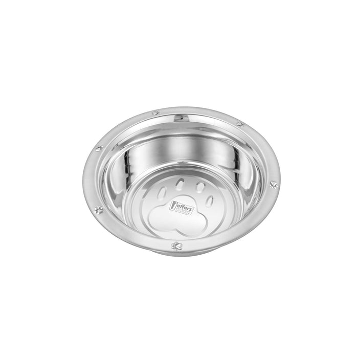 Stainless Steel Embossed Wide - Lip Bowls - Jeffers - Animal & Pet Supplies > Pet Bowls, Feeders & Waterers