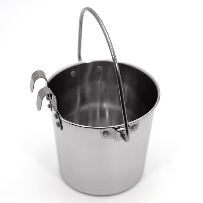 Stainless Steel Pail, Round with Rivets - 010LB-8361 - 1qt - 1