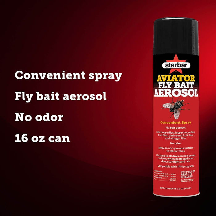 Starbar Aviator Fly Bait Aerosol 16 oz, Fly Control Spray for Barns, Stables & Livestock Areas - FA5G - 16 oz - 3