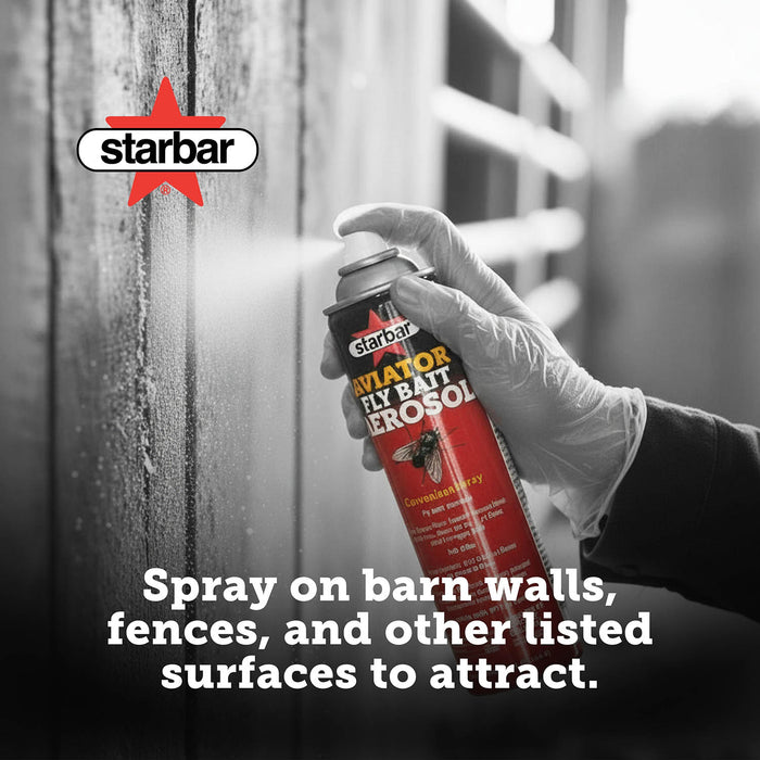 Starbar Aviator Fly Bait Aerosol 16 oz, Fly Control Spray for Barns, Stables & Livestock Areas - FA5G - 16 oz - 4