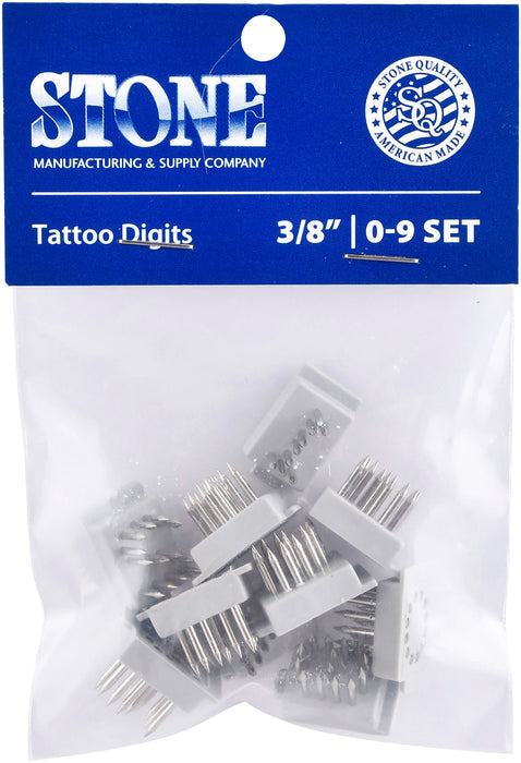 Stone Standard Tattoo Digits, 0-9 Set -   