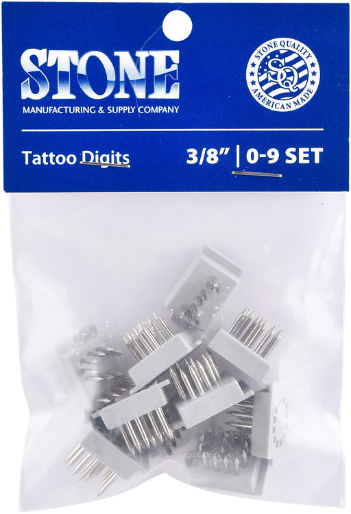 Stone Standard Tattoo Digits, 0-9 Set -   