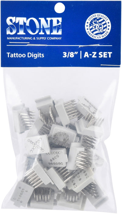 Stone Standard Tattoo Letters, A-Z Set -   