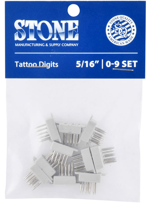 Stone Small Animal Tattoo with Ear Release - 5/16" Small Animal Tattoo # Set, 0-9  