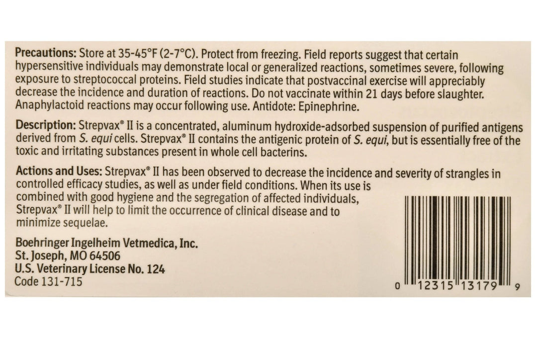 Strepvax II (with syringe/needle) - Jeffers - Animal Health & Wellness > Vaccines