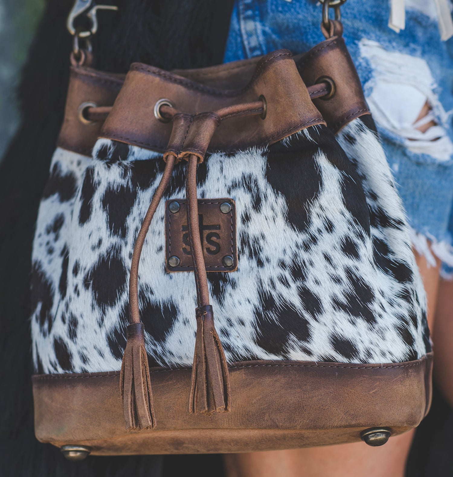 STS Ranchwear Cowhide Bucket Bag — Jeffers