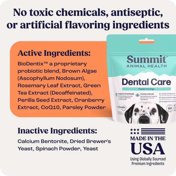 Summit Animal Health Dental Care Powder for Dogs, 1.43 oz - SAHC - 1.43 oz (60 Scoops) - 5