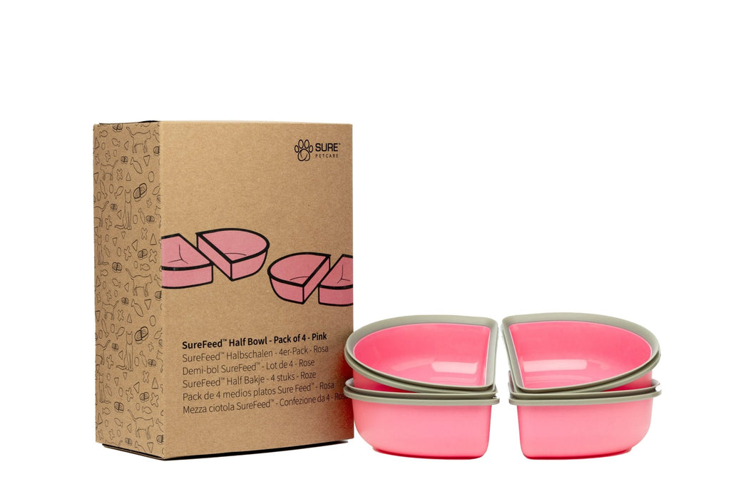SureFeed Half Bowls for Microchip Pet Feeder Connect, 4-Pack - 010MER-211695 - Pink - 4 ct - 9
