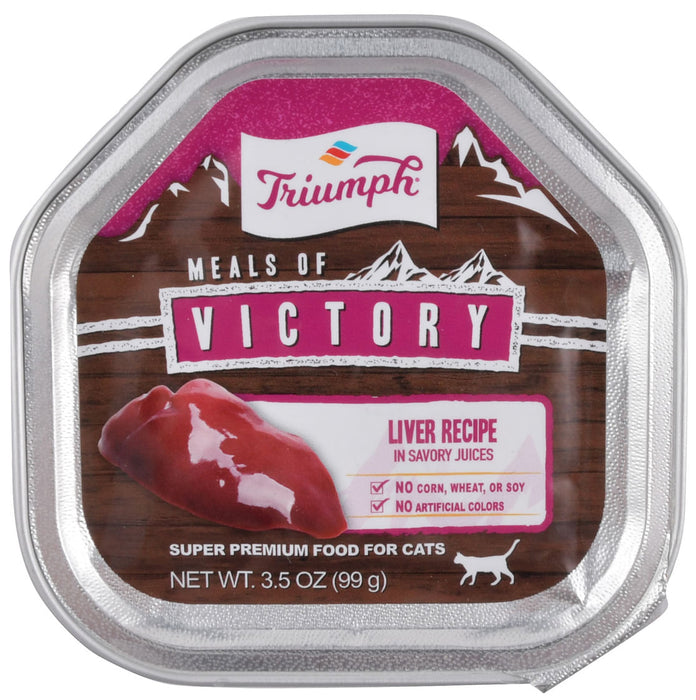 Triumph Meals of Victory Liver Recipe in Savory Juices Cat Food - 15-pack Meals of Victory Liver Recipe Cat Food, 3.5 oz  