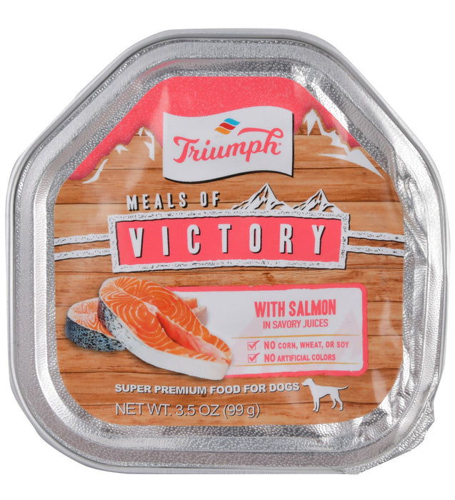 Triumph Meals of Victory with Salmon in Savory Juices Dog Food - Single Meals of Victory with Salmon Dog Food, 3.5 oz  