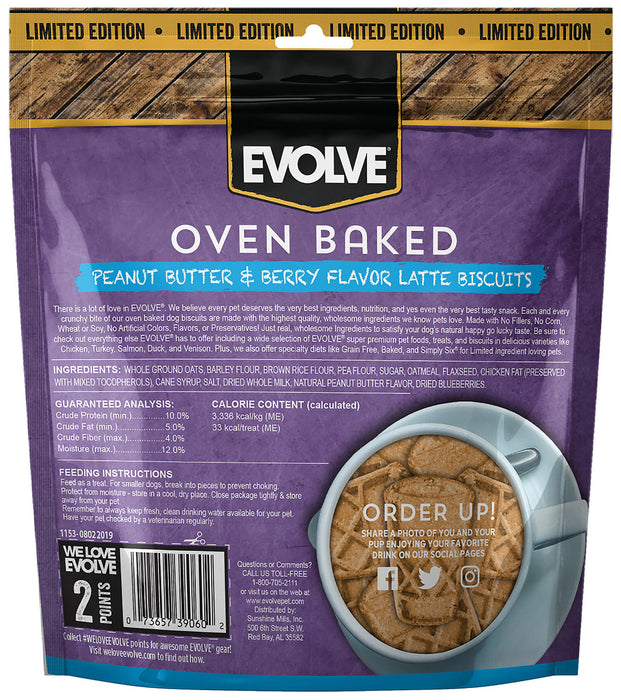 Evolve Oven Baked Dog Biscuits, Peanut Butter & Berry -   