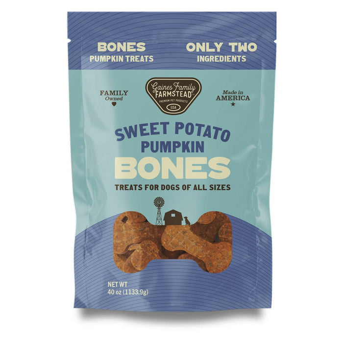 Sweet Potato Bones Dog Treats – All Natural, Limited Ingredient, Oven - Baked, Made in USA - GFFG - Pumpkin and Sweet Potato - 40 oz - 24