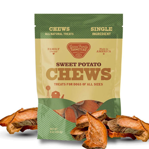 Sweet Potato Dog Chews – All Natural, Single Ingredient, Grain Free Treats for Dogs of All Sizes - GFF2 - 8 oz - Sweet Potato - 1
