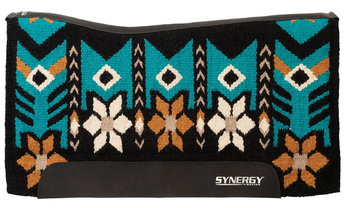 Synergy Contoured Performance Saddle Pad, Wildflower, 33" x 38" - WLC2EZ - Black/Turquoise - 1