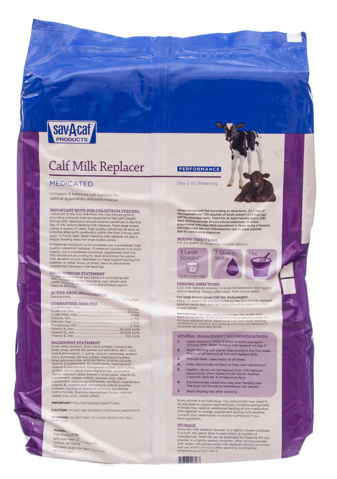 Sav-A-Caf Performance Calf Milk Replacer, 25 lb -   