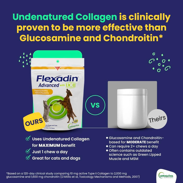 Flexadin Advanced Chews with UC-II Joint Supplement for Dogs & Cats