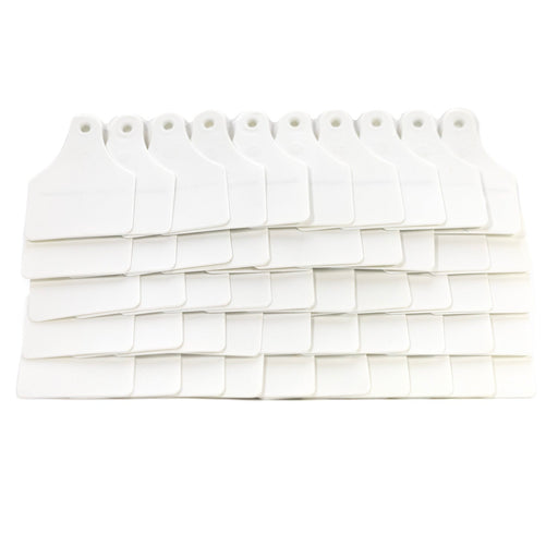 Tamper Proof 2 Piece White Tail Deer Ear Tags - 01ZX - White - Large (3"H x 2.25"W) - 25 Pack - 1