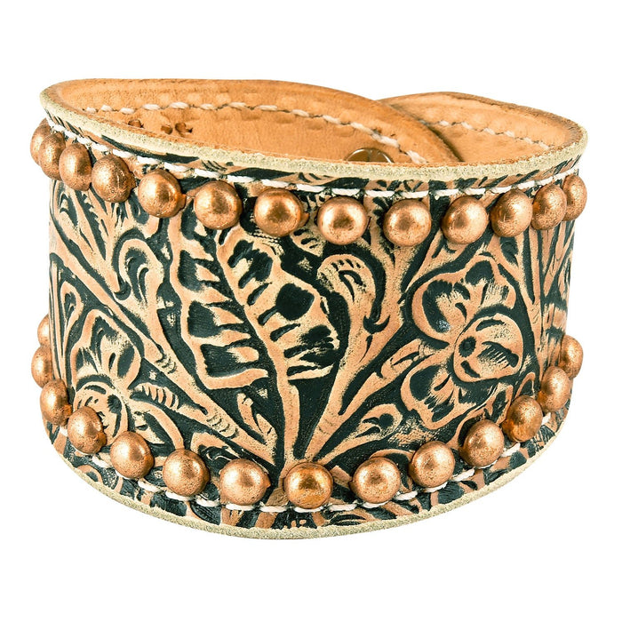 Tan Floral Cuff with Copper Spots - Jeffers - Horse Supplies > Riding Apparel & Accessories